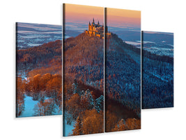 4-piece-canvas-print-hohenzollern-in-winter-mood