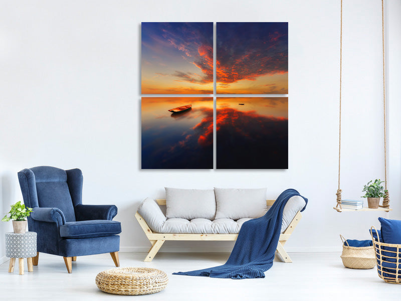 4-piece-canvas-print-in-a-colorful-evening