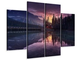 4-piece-canvas-print-lake-house-sunrise