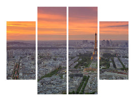 4-piece-canvas-print-paris-skyline-at-sunset