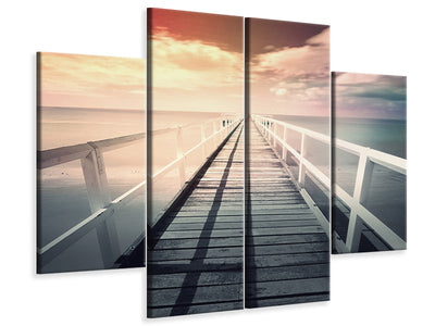4-piece-canvas-print-romantic-wooden-walkway