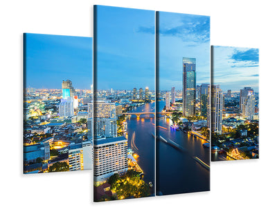4-piece-canvas-print-skyline-bangkok-at-dusk