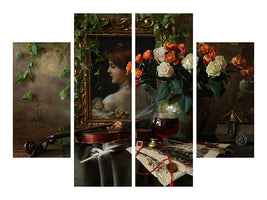 4-piece-canvas-print-still-life-with-violin-and-flowers-ii
