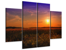 4-piece-canvas-print-sunset-at-the-flower-field