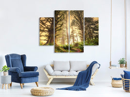 4-piece-canvas-print-sunset-in-jungle