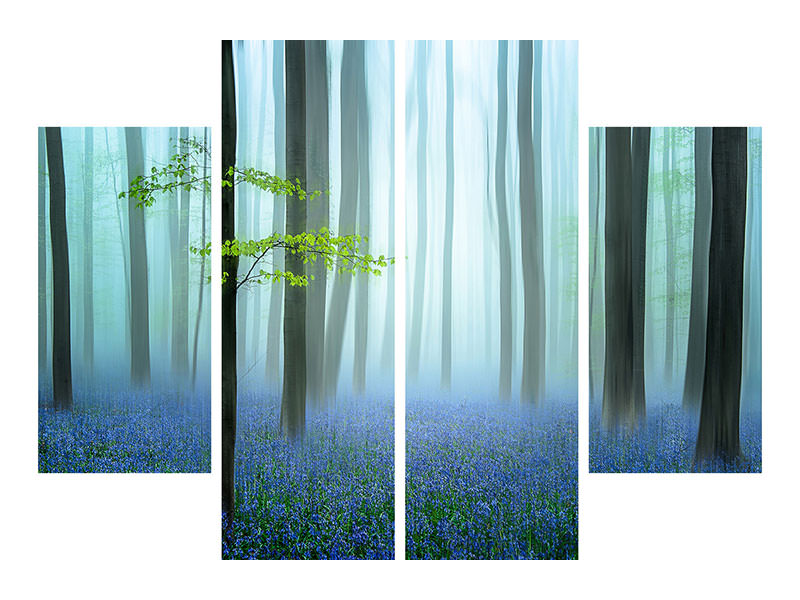 4-piece-canvas-print-the-blue-forest