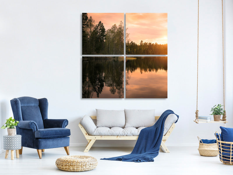 4-piece-canvas-print-the-little-red-house