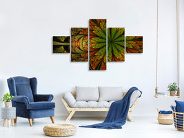 5-piece-canvas-print-abstract-floral-pattern