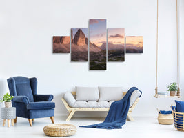 5-piece-canvas-print-an-evening-in-the-dolomites
