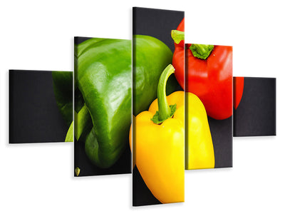 5-piece-canvas-print-colorful-peppers