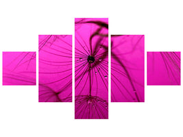 5-piece-canvas-print-dandelion-in-pink