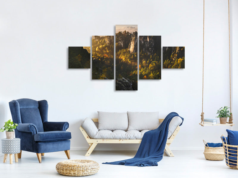 5-piece-canvas-print-forest-whispers