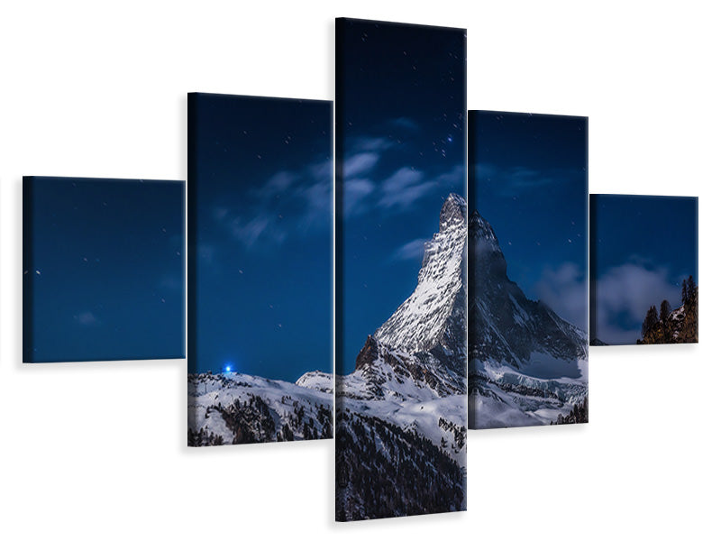 5-piece-canvas-print-full-moon-at-matterhorn
