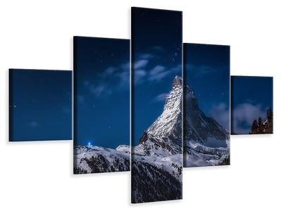 5-piece-canvas-print-full-moon-at-matterhorn