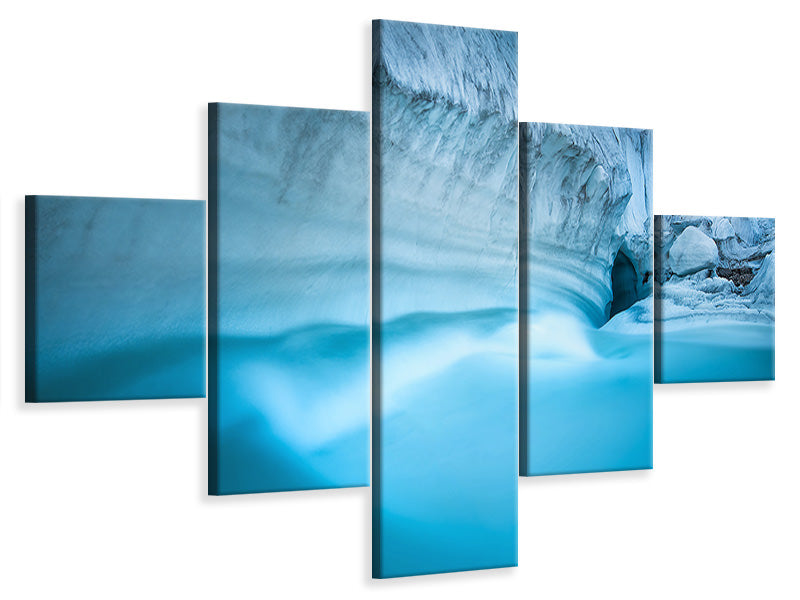 5-piece-canvas-print-glacier-river-cave