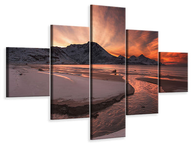 5-piece-canvas-print-golden-sunset