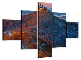 5-piece-canvas-print-hohenzollern-in-winter-mood