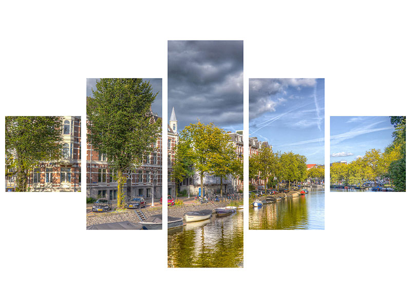 5-piece-canvas-print-idyllic-amsterdam