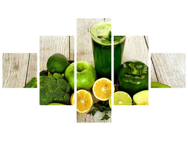 5-piece-canvas-print-ingredients-green-smoothie