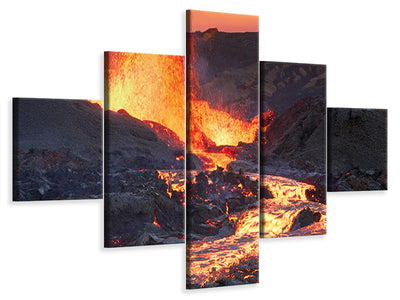 5-piece-canvas-print-la-fournaise-volcano