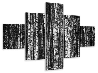 5-piece-canvas-print-many-birches-xl