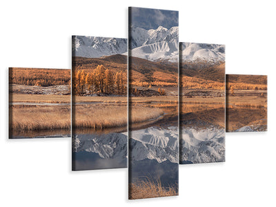 5-piece-canvas-print-mirror-for-mountains-iii