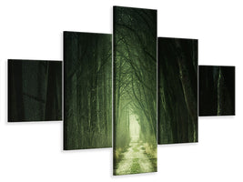 5-piece-canvas-print-mysterious-forest-iii