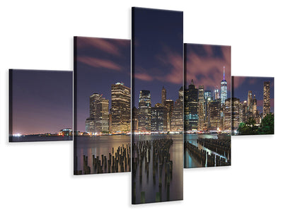 5-piece-canvas-print-new-york-city-at-night