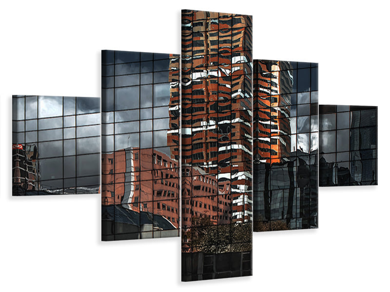 5-piece-canvas-print-puzzle-reflection