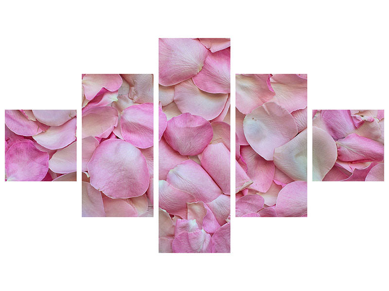 5-piece-canvas-print-rose-petals-in-pink-ii