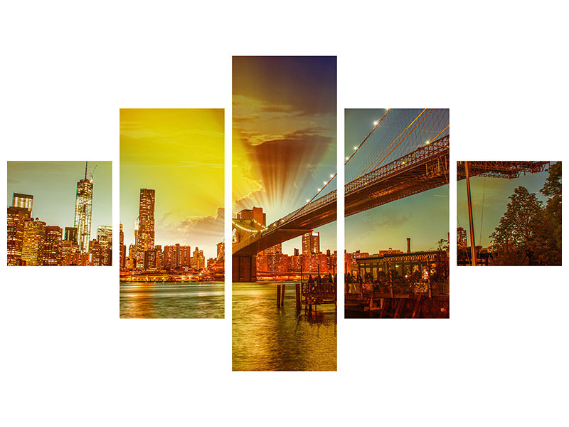 5-piece-canvas-print-skyline-brooklyn-bridge-ny