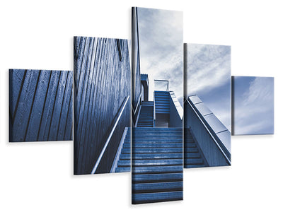 5-piece-canvas-print-steep-stairs