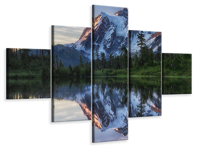 5-piece-canvas-print-sunrise-on-mount-shuksan
