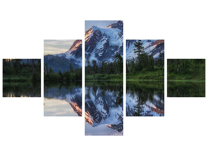 5-piece-canvas-print-sunrise-on-mount-shuksan
