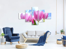 5-piece-canvas-print-tulips-in-nature