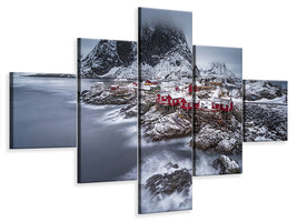 5-piece-canvas-print-winter-lofoten-islands