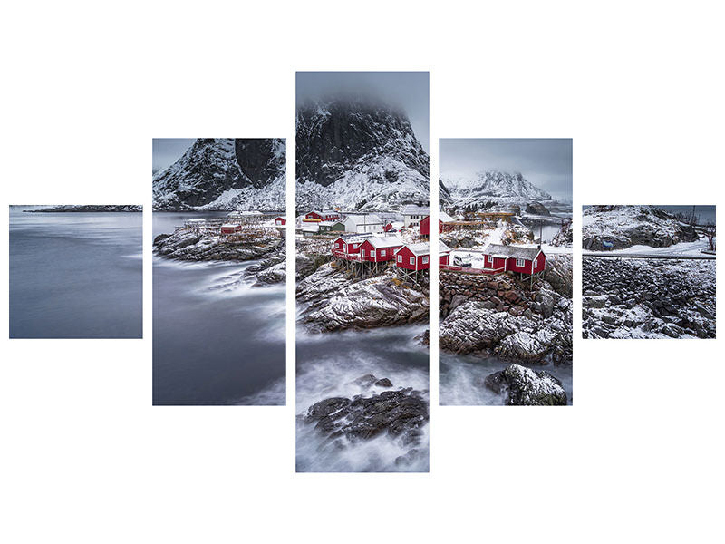 5-piece-canvas-print-winter-lofoten-islands