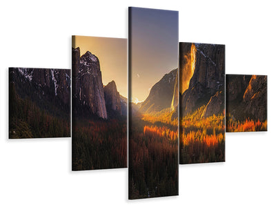 5-piece-canvas-print-yosemite-firefall