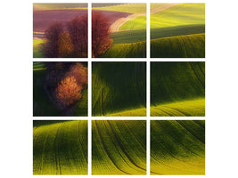 9-piece-canvas-print-green-fields