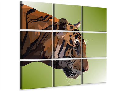 9-piece-canvas-print-pop-art-tiger