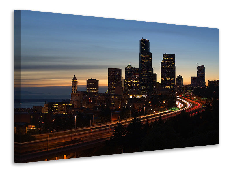 canvas-print-sunset-in-seattle