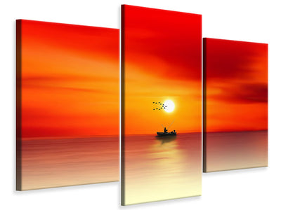 modern-3-piece-canvas-print-a-fisherman-in-the-sunset