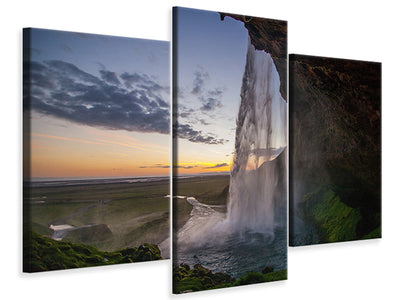 modern-3-piece-canvas-print-evening-mood-at-the-waterfall