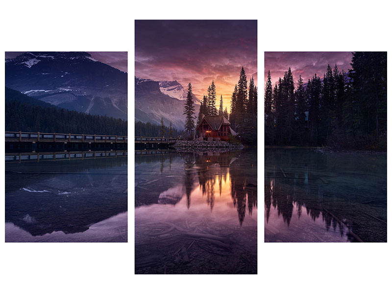 modern-3-piece-canvas-print-lake-house-sunrise