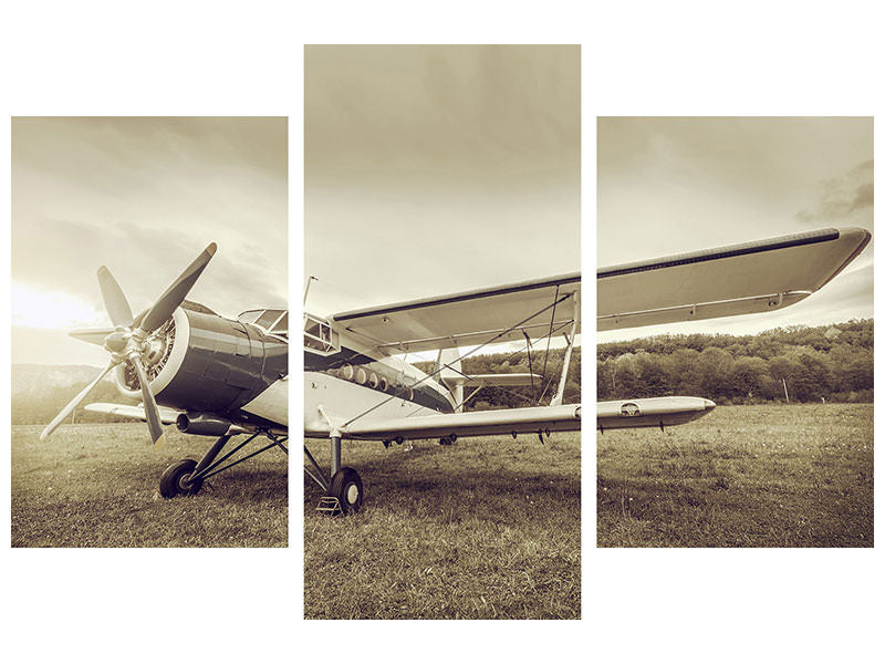 modern-3-piece-canvas-print-nostalgic-aircraft-in-retro-style