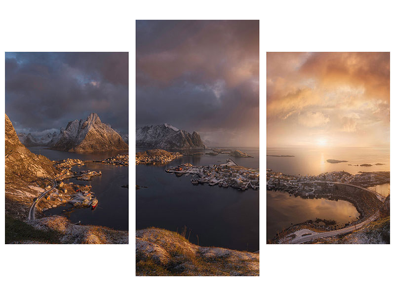 modern-3-piece-canvas-print-sunrise-over-reine