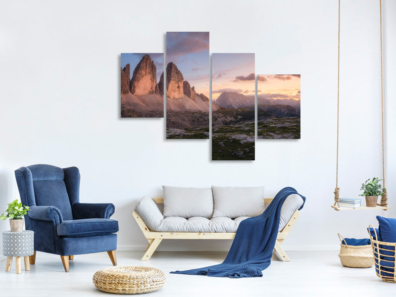 modern-4-piece-canvas-print-an-evening-in-the-dolomites