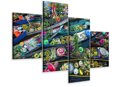 modern-4-piece-canvas-print-banjarmasin-floating-market