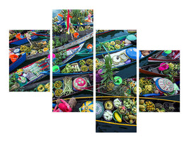 modern-4-piece-canvas-print-banjarmasin-floating-market