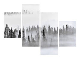 modern-4-piece-canvas-print-foggy-forest